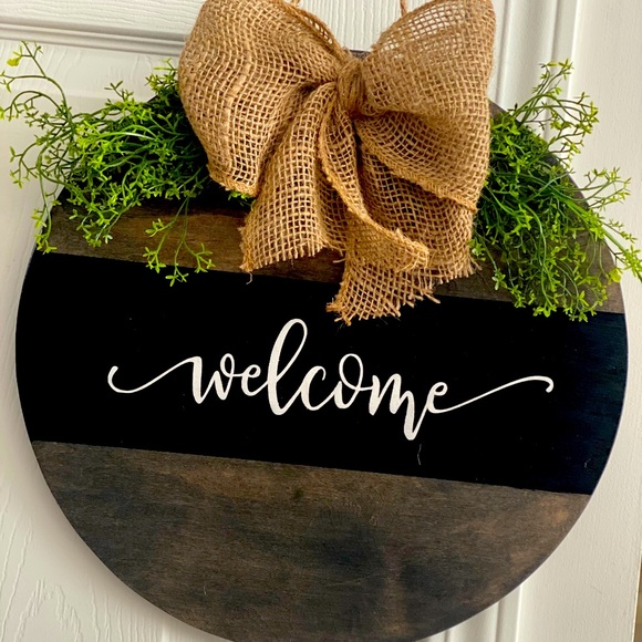 Door hanger, welcome sign, wooden sign - Picture 3 of 5